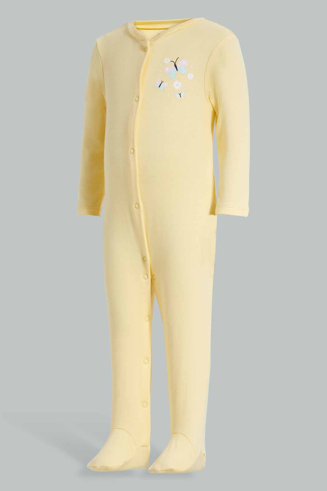 Redtag-Yellow-3-pack-sleep-suit-Category:Sleepsuits,-Colour:Yellow,-Deals:New-In,-Filter:Baby-(0-to-12-Mths),-NBB-Sleepsuits,-New-In-NBB-APL,-Non-Sale,-Section:Boys-(0-to-14Yrs),-W22A-Baby-0 to 12 Months