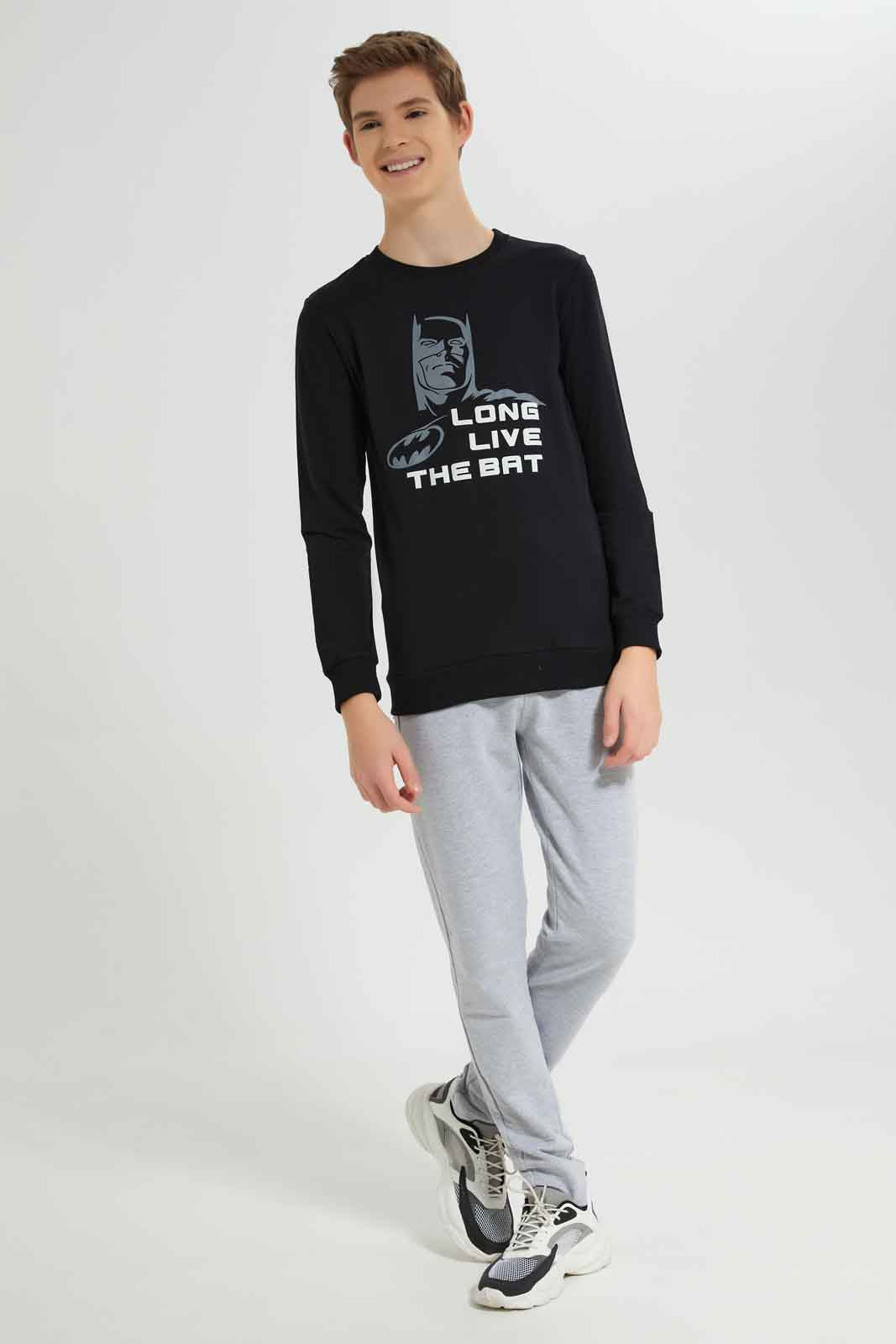 Redtag-Black-Batman-Sweatshirt-BSR-Sweatshirts,-Category:Sweatshirts,-Colour:Black,-Deals:New-In,-Dept:Boys,-Filter:Senior-Boys-(8-to-14-Yrs),-New-In-BSR-APL,-Non-Sale,-Section:Boys-(0-to-14Yrs),-TBL,-W22B-Senior-Boys-9 to 14 Years