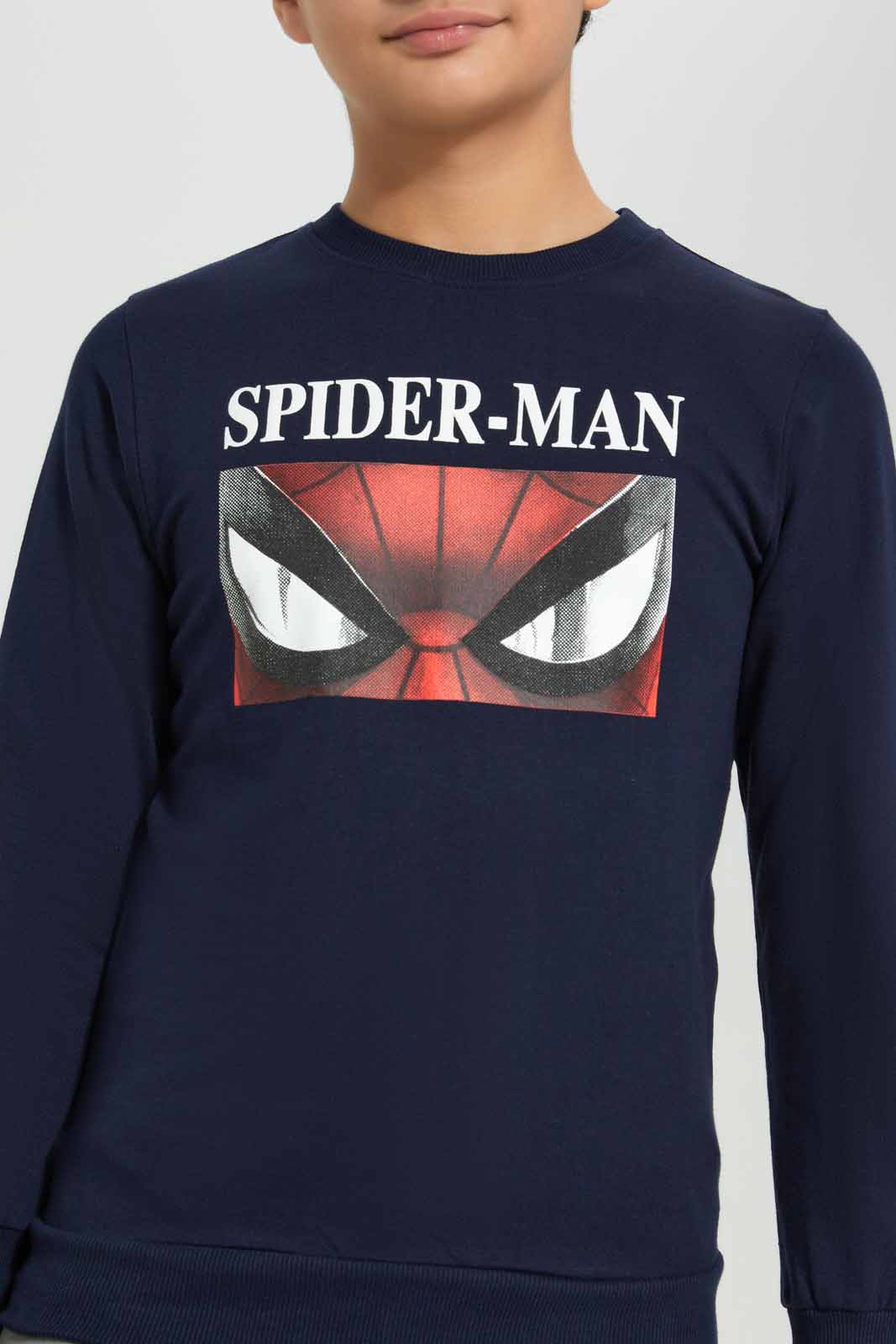 Redtag-Navy-Spiderman-Sweatshirt-BSR-Sweatshirts,-Category:Sweatshirts,-CHR,-Colour:Navy,-Deals:New-In,-Filter:Senior-Boys-(8-to-14-Yrs),-New-In-BSR-APL,-Non-Sale,-Section:Boys-(0-to-14Yrs),-TBL,-W22B-Senior-Boys-9 to 14 Years