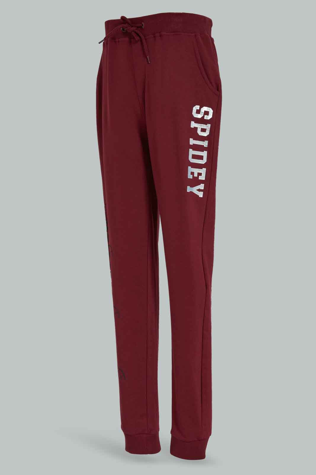 Maroon With Black Panther Active Pants