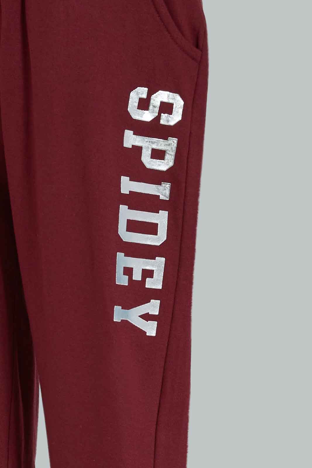 Maroon With Black Panther Active Pants