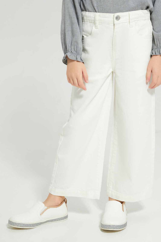 Redtag-White-Wide-Leg-Jeans-Category:Jeans,-Colour:White,-Deals:New-In,-Filter:Girls-(2-to-8-Yrs),-GIR-Jeans,-New-In-GIR-APL,-Non-Sale,-Section:Girls-(0-to-14Yrs),-W22A-Girls-2 to 8 Years