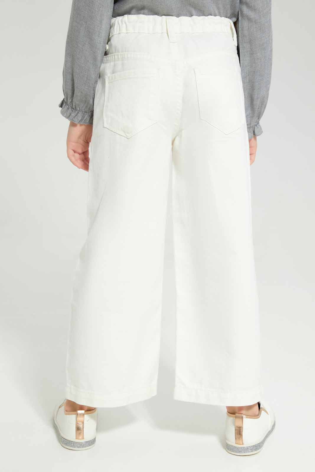 Redtag-White-Wide-Leg-Jeans-Category:Jeans,-Colour:White,-Deals:New-In,-Filter:Girls-(2-to-8-Yrs),-GIR-Jeans,-New-In-GIR-APL,-Non-Sale,-Section:Girls-(0-to-14Yrs),-W22A-Girls-2 to 8 Years
