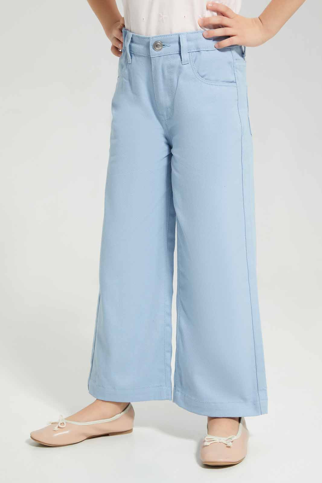 Redtag-Blue-Wide-Leg-Jeans-Category:Jeans,-Colour:Beige,-Deals:New-In,-Filter:Girls-(2-to-8-Yrs),-GIR-Jeans,-New-In-GIR-APL,-Non-Sale,-Section:Girls-(0-to-14Yrs),-W22A-Girls-2 to 8 Years