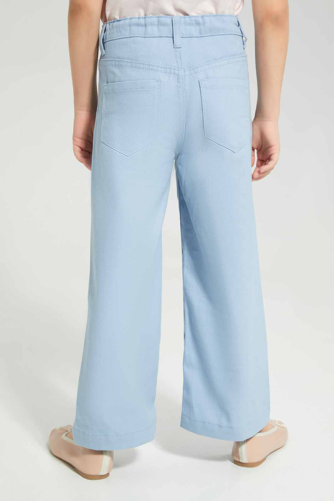 Redtag-Blue-Wide-Leg-Jeans-Category:Jeans,-Colour:Beige,-Deals:New-In,-Filter:Girls-(2-to-8-Yrs),-GIR-Jeans,-New-In-GIR-APL,-Non-Sale,-Section:Girls-(0-to-14Yrs),-W22A-Girls-2 to 8 Years