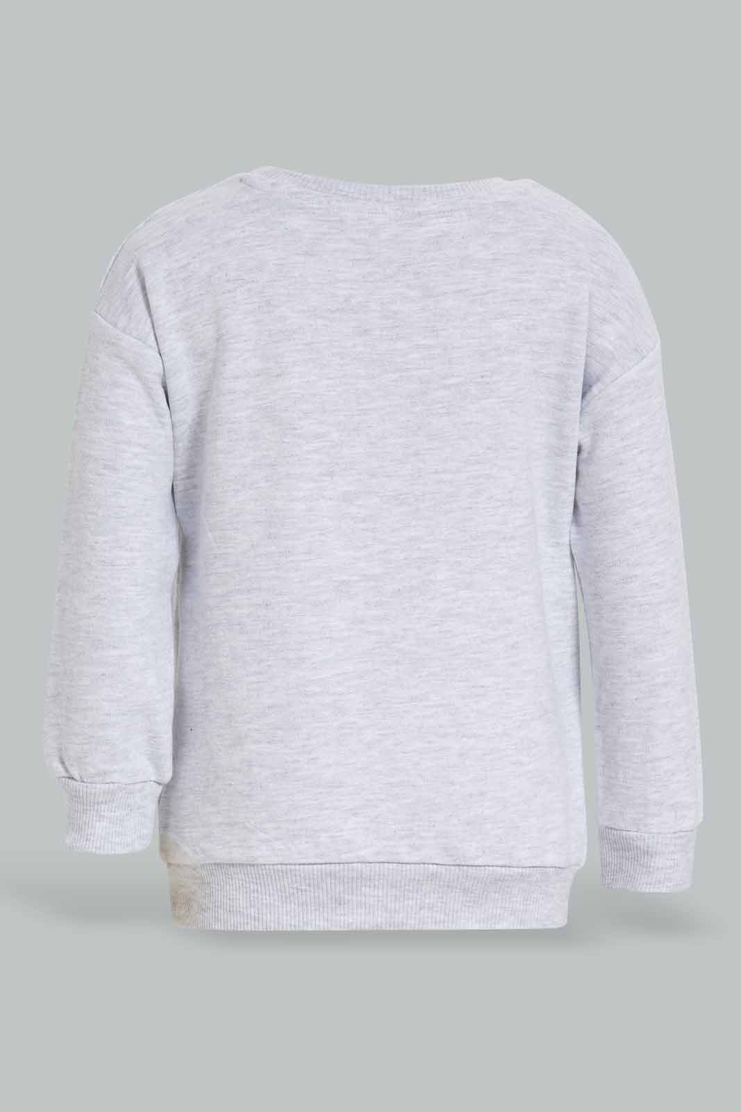 Redtag-Grey-Melange-+Dk-Pink-Solid-Sweat-Top-Category:Sweatshirts,-Colour:Assorted,-Deals:New-In,-Filter:Infant-Girls-(3-to-24-Mths),-ING-Sweatshirts,-New-In-ING-APL,-Non-Sale,-Section:Girls-(0-to-14Yrs),-W22B-Infant-Girls-3 to 24 Months