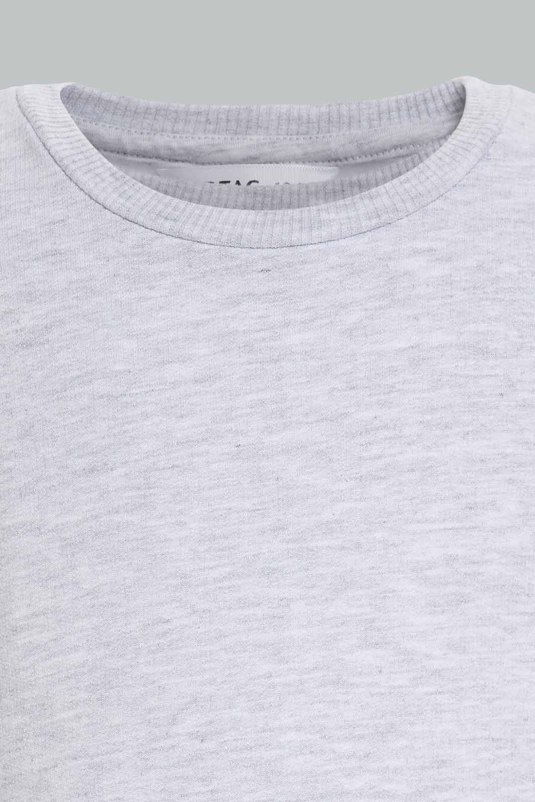 Redtag-Grey-Melange-+Dk-Pink-Solid-Sweat-Top-Category:Sweatshirts,-Colour:Assorted,-Deals:New-In,-Filter:Infant-Girls-(3-to-24-Mths),-ING-Sweatshirts,-New-In-ING-APL,-Non-Sale,-Section:Girls-(0-to-14Yrs),-W22B-Infant-Girls-3 to 24 Months