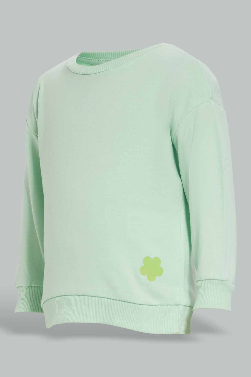 Baby Girls Pink And Mint Sweatshirt (Pack of 2)