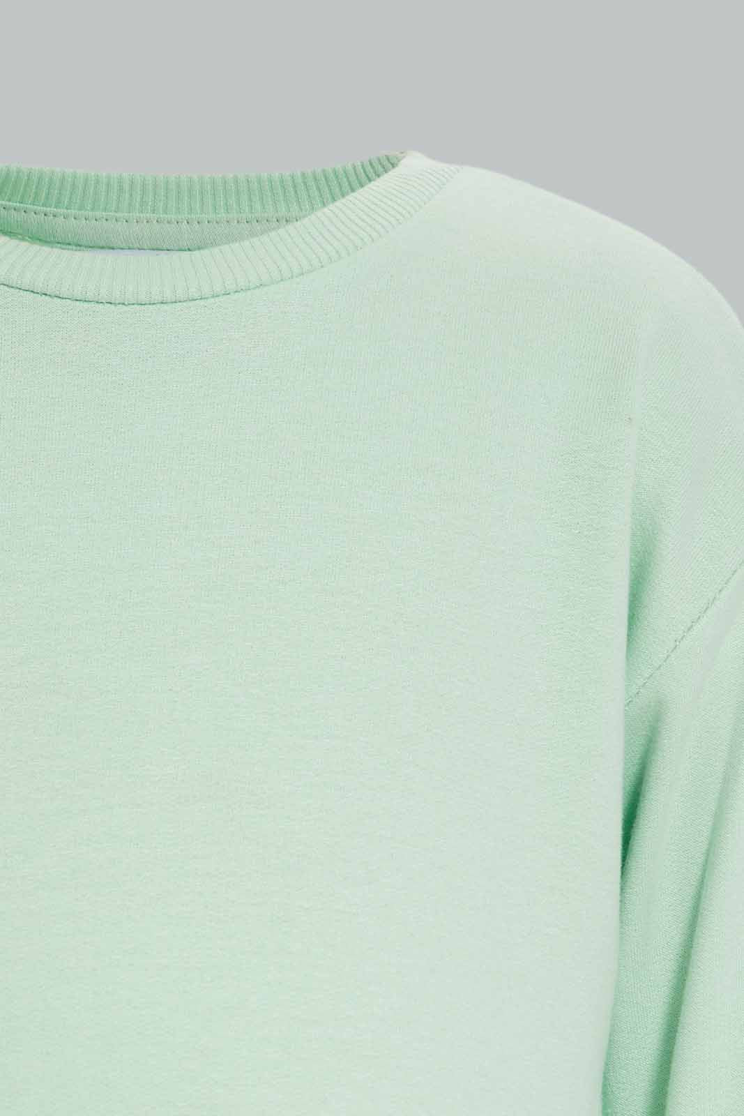 Baby Girls Pink And Mint Sweatshirt (Pack of 2)