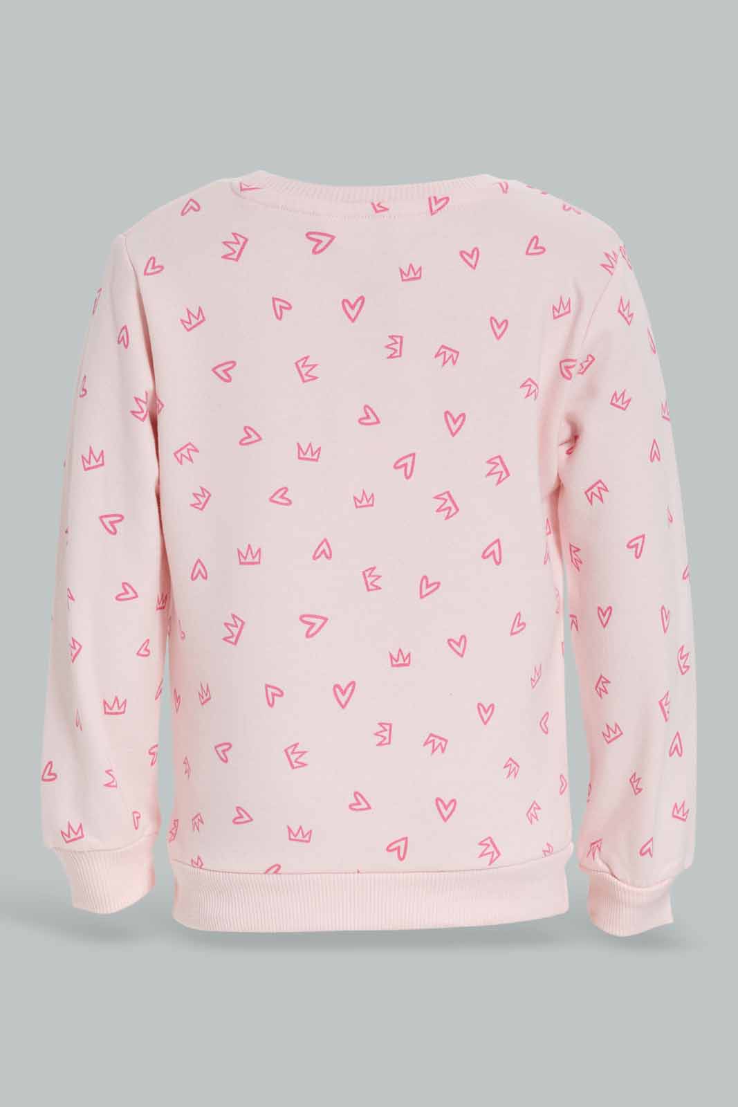 Baby Girls Navy And Pink Sweatshirt (Pack of 2)