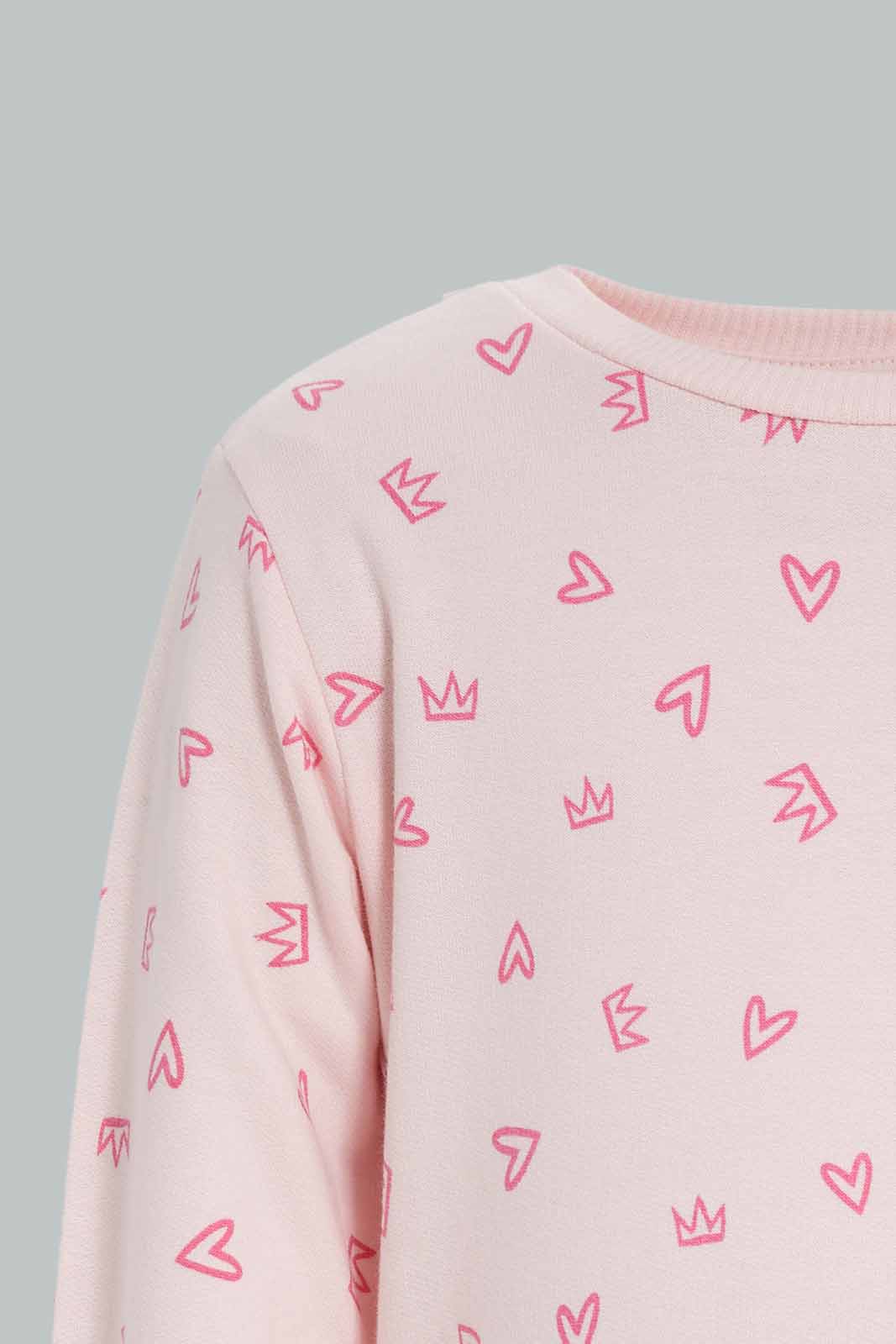 Baby Girls Navy And Pink Sweatshirt (Pack of 2)