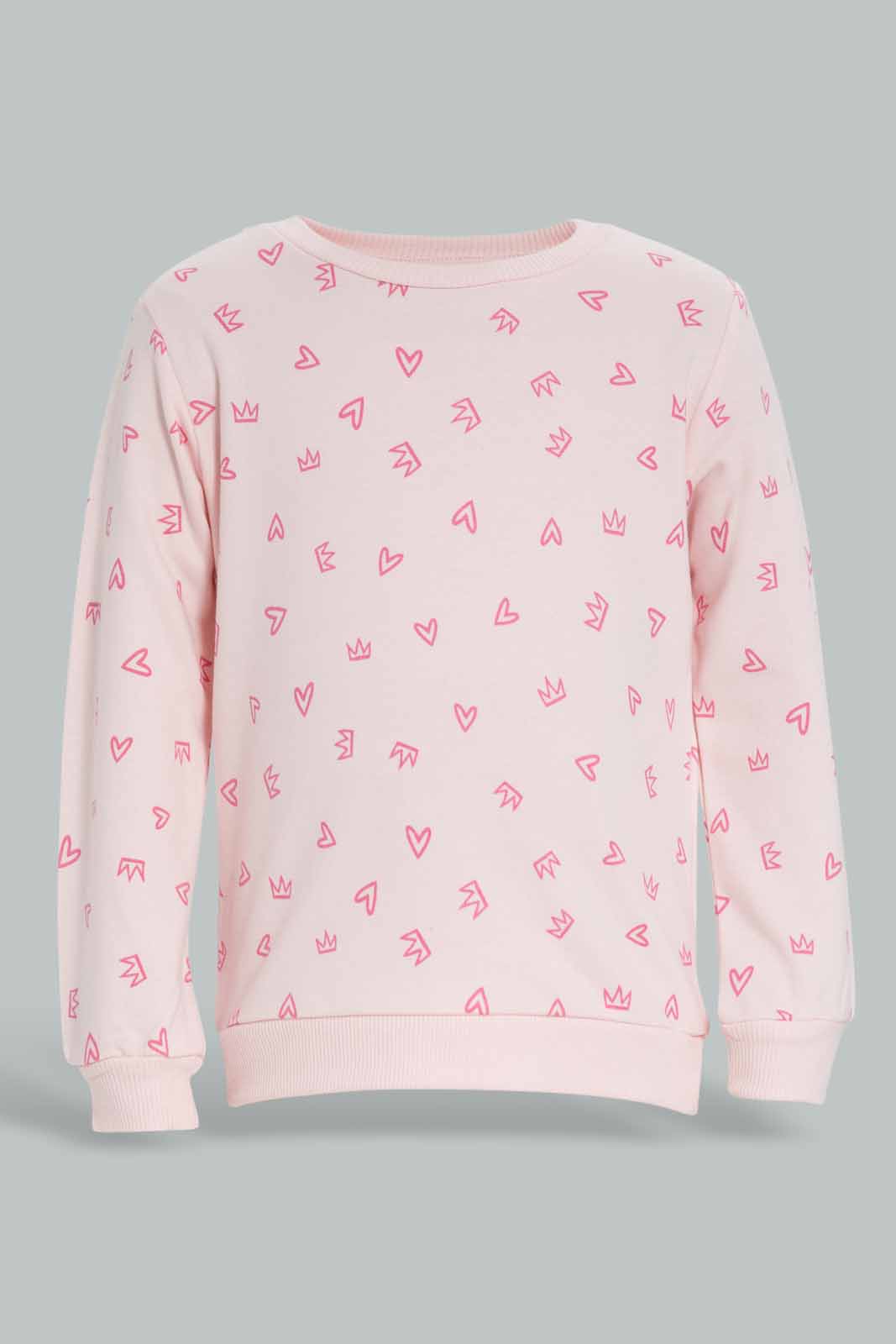 Baby Girls Navy And Pink Sweatshirt (Pack of 2)