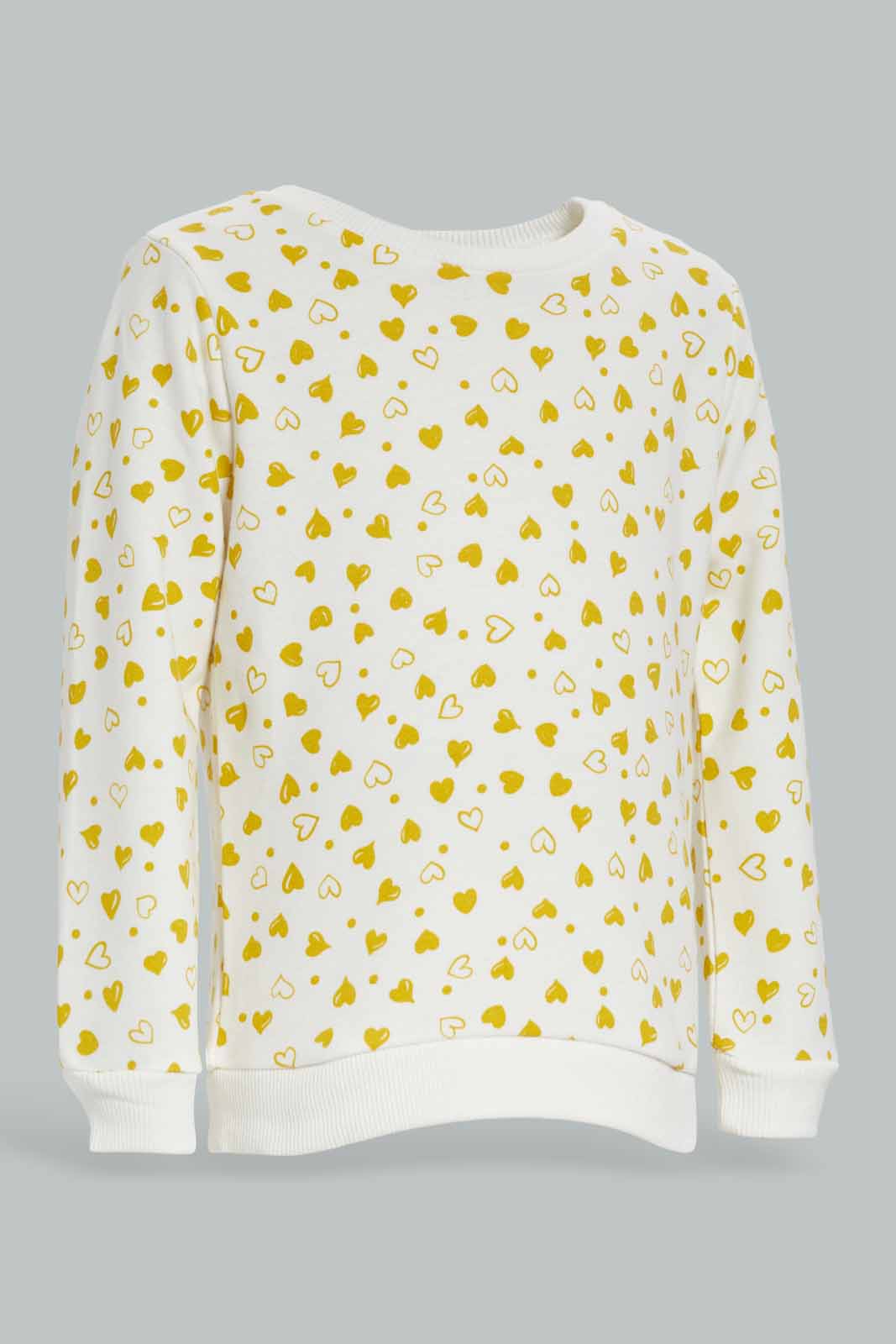 Baby Girls Mustard And Ivory Sweatshirt (Pack of 2)
