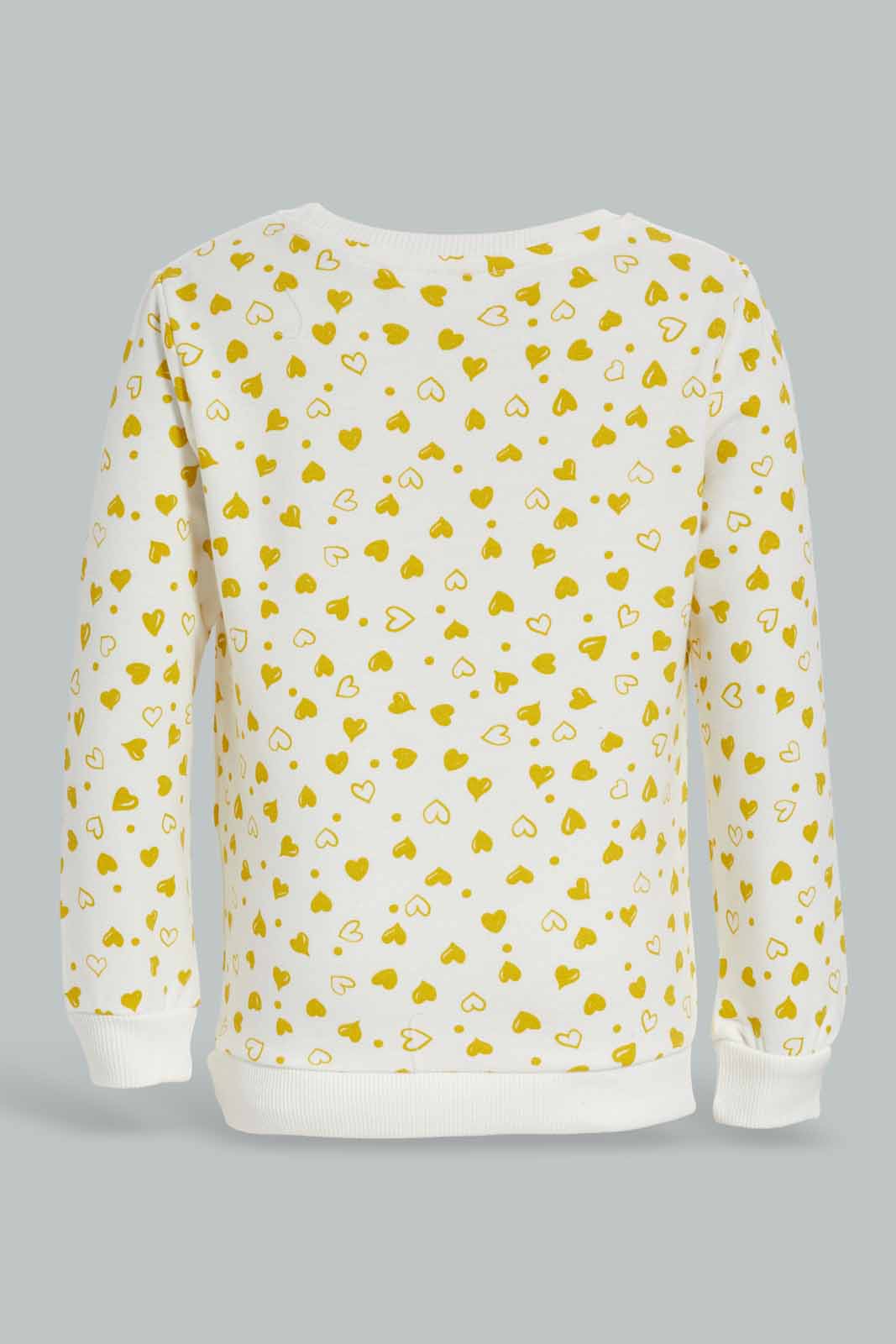 Baby Girls Mustard And Ivory Sweatshirt (Pack of 2)