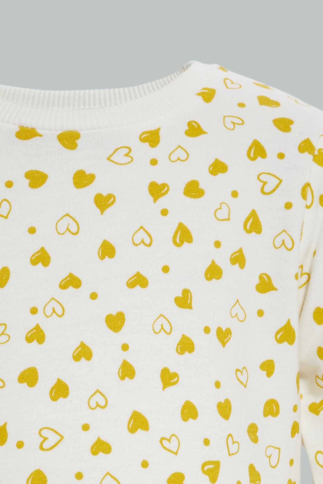 Baby Girls Mustard And Ivory Sweatshirt (Pack of 2)