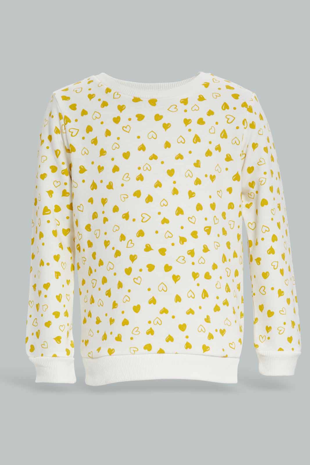Baby Girls Mustard And Ivory Sweatshirt (Pack of 2)