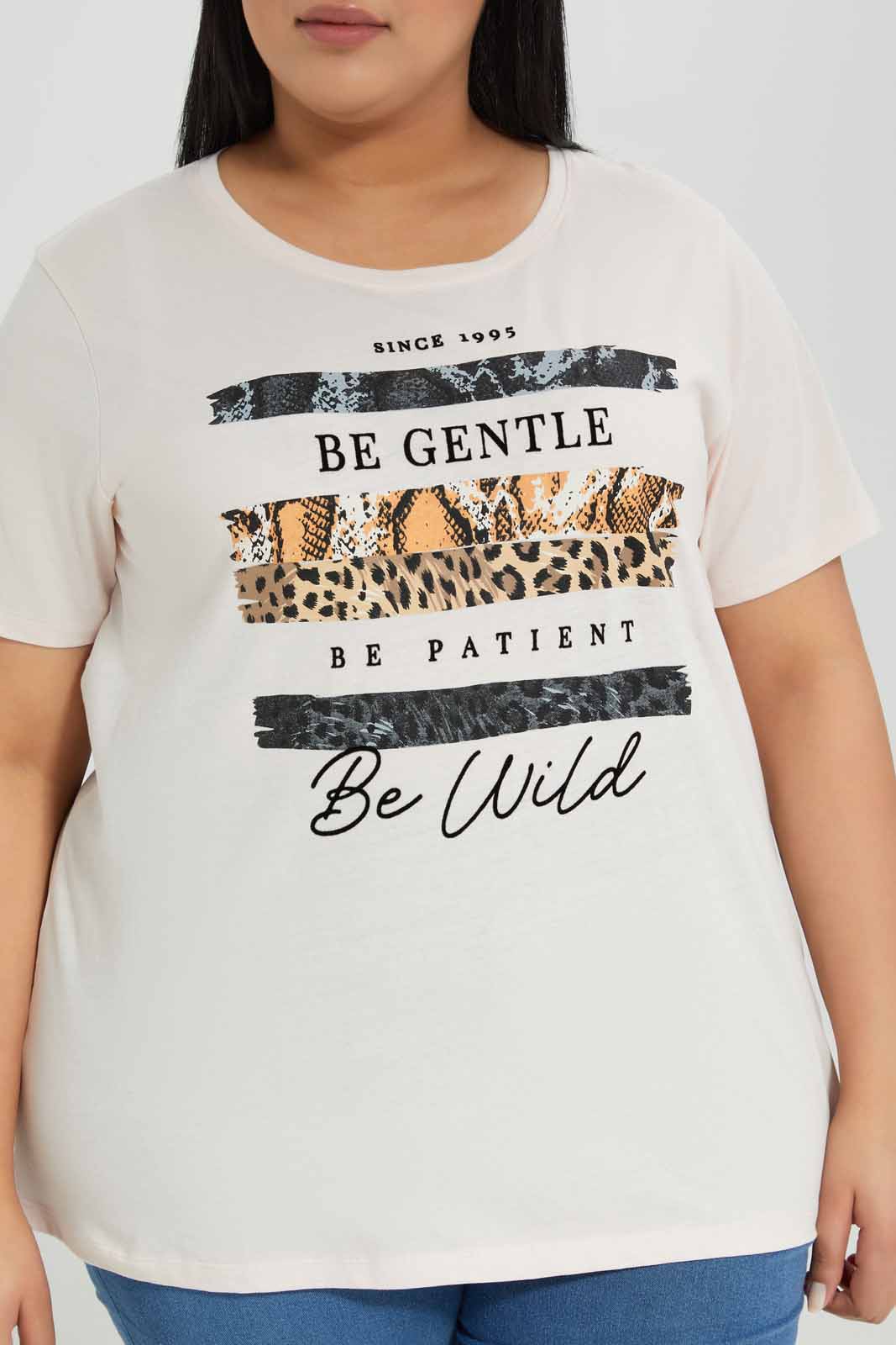 Redtag-Pink-Short-Sleeve-Placement-Folck-Print-Category:T-Shirts,-Colour:Apricot,-Deals:New-In,-Filter:Plus-Size,-LDP-T-Shirts,-New-In-LDP-APL,-Non-Sale,-Section:Women,-TBL,-W22A-Women's-