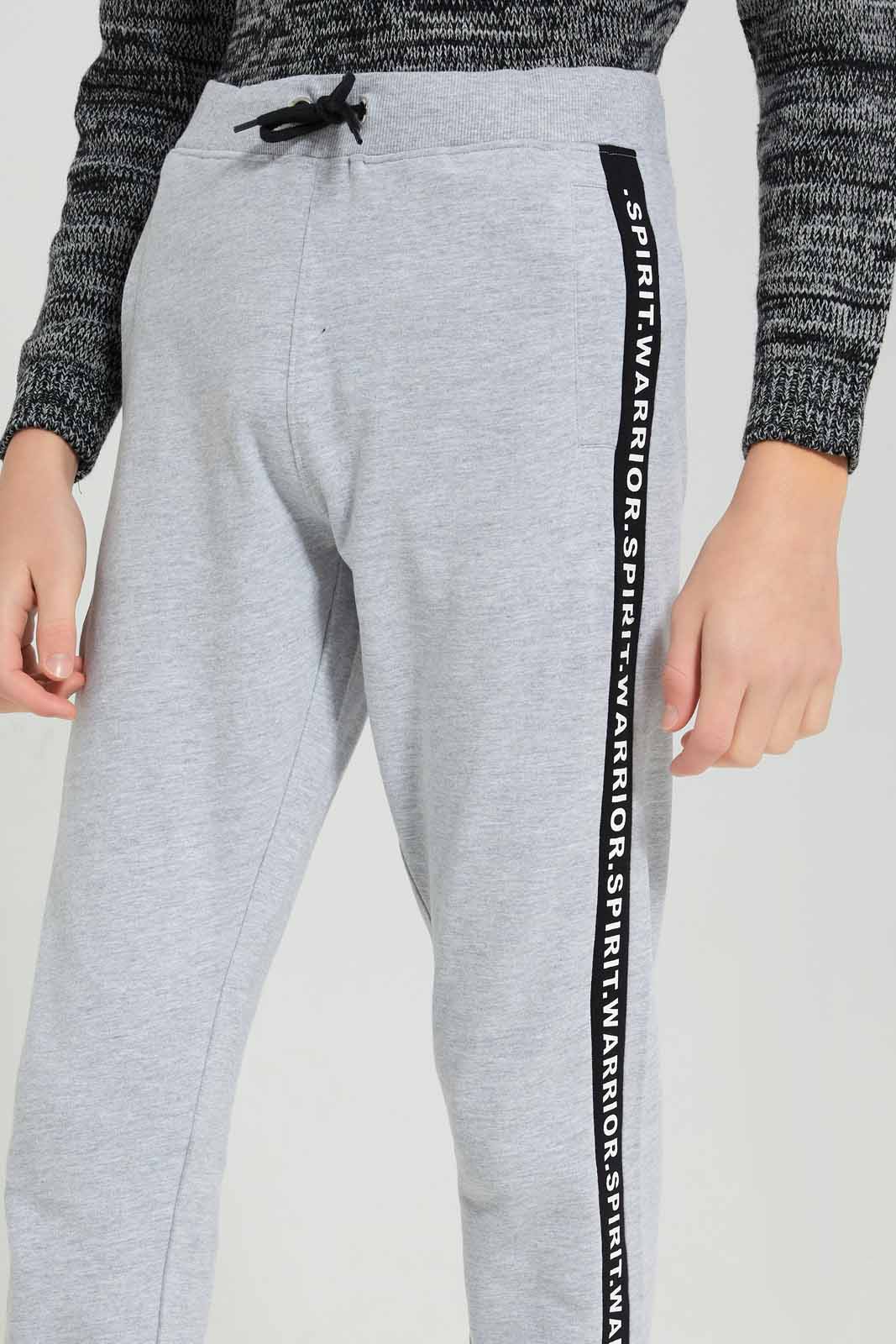 Redtag-Grey-Melange-Coordinated-Strength-And-Courage-Active-Pants-BSR-Joggers,-Category:Joggers,-Colour:Grey,-Deals:New-In,-Filter:Senior-Boys-(8-to-14-Yrs),-New-In-BSR-APL,-Non-Sale,-Section:Boys-(0-to-14Yrs),-TBL,-W22A-Senior-Boys-9 to 14 Years