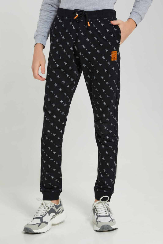 Redtag-Black-Coordinated-Gaming-AOP-Active-Pants-BSR-Joggers,-Category:Joggers,-Colour:Black,-Deals:New-In,-Filter:Senior-Boys-(8-to-14-Yrs),-New-In-BSR-APL,-Non-Sale,-Section:Boys-(0-to-14Yrs),-TBL,-W22A-Senior-Boys-9 to 14 Years