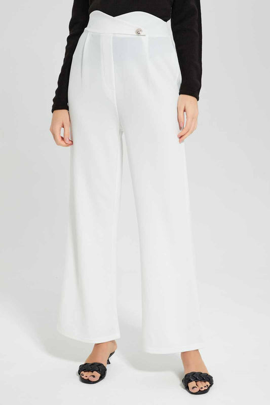 Redtag-White-tapered-Leg-Elasticated-Waist-Pants-Category:Trousers,-Colour:White,-Deals:New-In,-Filter:Women's-Clothing,-New-In-Women-APL,-Non-Sale,-Section:Women,-W22A,-Women-Trousers-Women's-