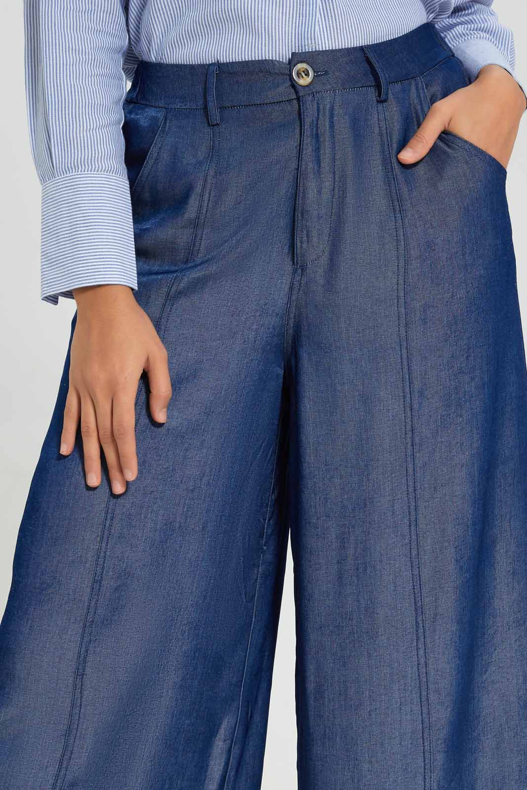 Redtag-Blue-Wideleg-Trousers-Category:Trousers,-Colour:Indigo,-Deals:New-In,-Filter:Women's-Clothing,-LMC,-New-In-Women-APL,-Non-Sale,-Section:Women,-W22A,-Women-Trousers--