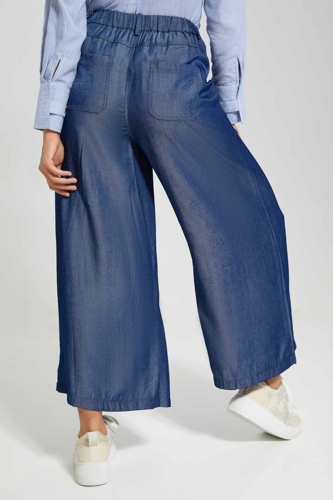 Redtag-Blue-Wideleg-Trousers-Category:Trousers,-Colour:Indigo,-Deals:New-In,-Filter:Women's-Clothing,-LMC,-New-In-Women-APL,-Non-Sale,-Section:Women,-W22A,-Women-Trousers--