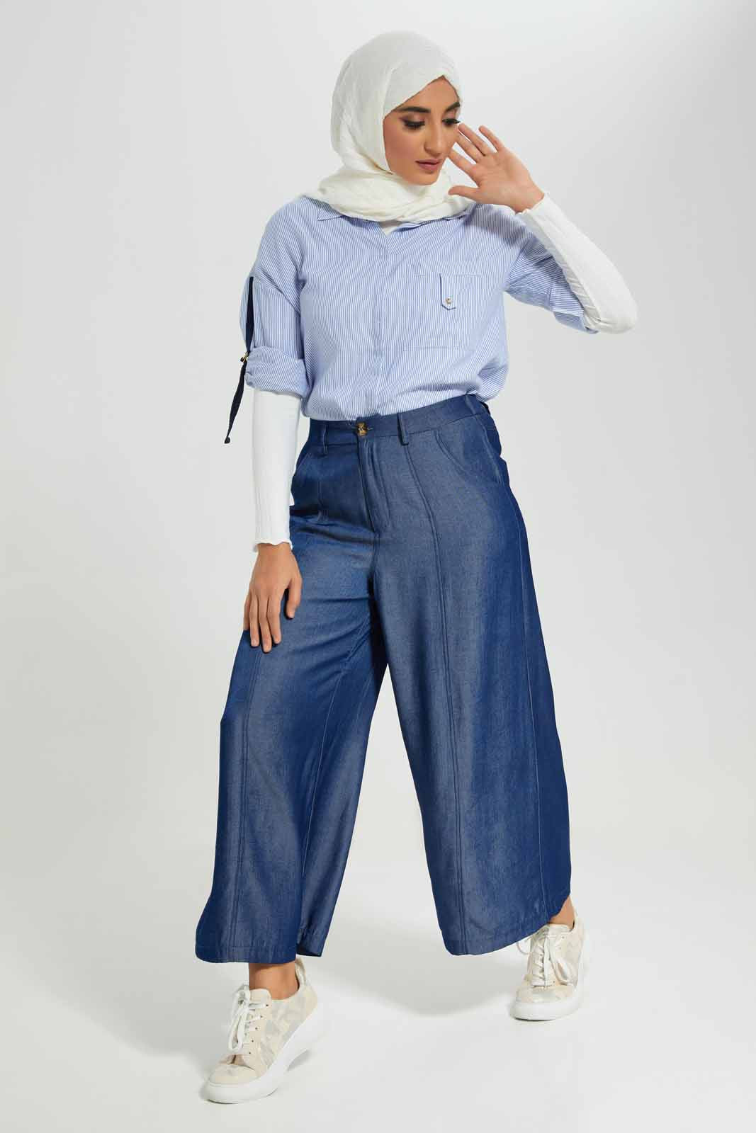 Redtag-Blue-Wideleg-Trousers-Category:Trousers,-Colour:Indigo,-Deals:New-In,-Filter:Women's-Clothing,-LMC,-New-In-Women-APL,-Non-Sale,-Section:Women,-W22A,-Women-Trousers--