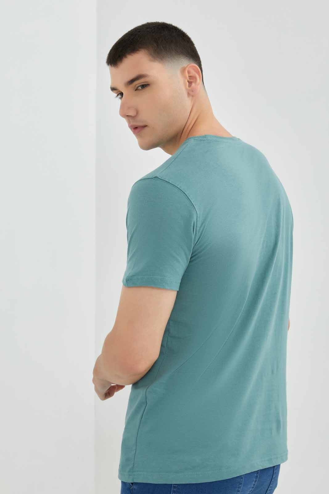 Redtag-GREEN-T-Shirt-Category:T-Shirts,-Colour:Green,-Deals:New-In,-Filter:Men's-Clothing,-Men-T-Shirts,-NDAY,-New-In-Men-APL,-Non-Sale,-Section:Men,-TBL,-W22B-Men's-