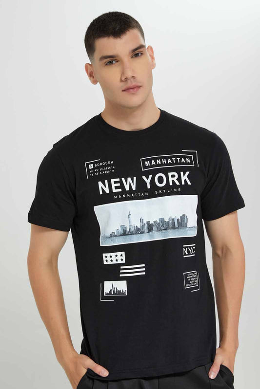 Redtag-BLACK-Graphic-T-Shirt-Category:T-Shirts,-Colour:Black,-Deals:New-In,-Filter:Men's-Clothing,-Men-T-Shirts,-New-In-Men-APL,-Non-Sale,-Section:Men,-TBL,-W22B-Men's-