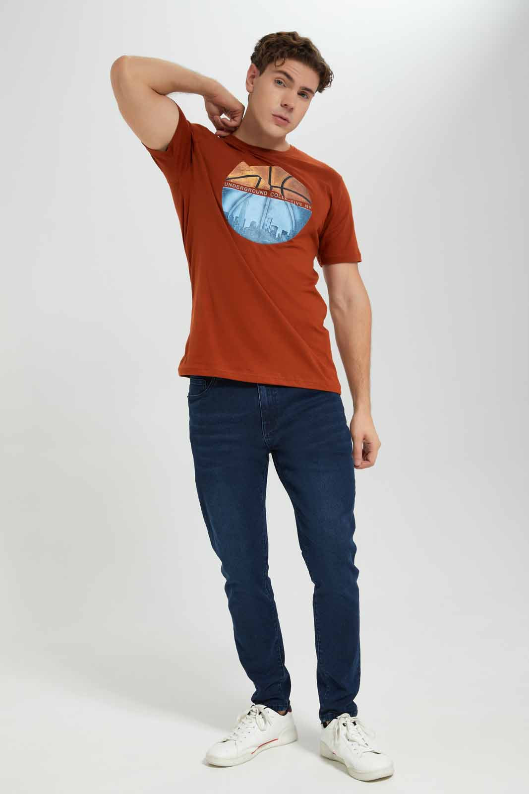 Redtag-ORANGE-Graphic-T-Shirt-Category:T-Shirts,-Colour:Orange,-Deals:New-In,-Filter:Men's-Clothing,-Men-T-Shirts,-New-In-Men-APL,-Non-Sale,-Section:Men,-TBL,-W22B-Men's-
