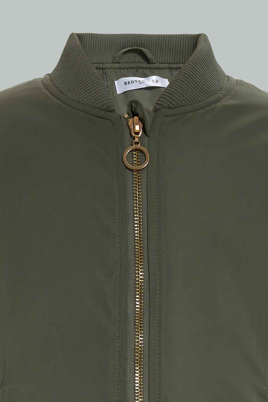 Redtag-Olive-Bombar-Jacket-Category:Jackets,-Colour:Green,-Deals:New-In,-Filter:Girls-(2-to-8-Yrs),-GIR-Jackets,-New-In-GIR-APL,-Non-Sale,-Section:Girls-(0-to-14Yrs),-W22B-Girls-