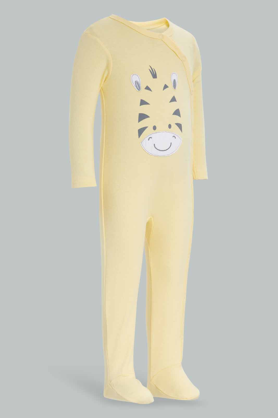 Redtag-Yellow-Zebra-2-Piece-Pack-Sleep-Suits-Category:Sleepsuits,-Colour:Yellow,-Deals:New-In,-Filter:Baby-(0-to-12-Mths),-NBB-Sleepsuits,-New-In-NBB-APL,-Non-Sale,-Section:Boys-(0-to-14Yrs),-W22A-Baby-0 to 12 Months