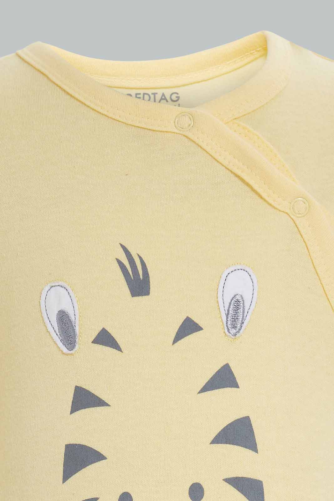 Redtag-Yellow-Zebra-2-Piece-Pack-Sleep-Suits-Category:Sleepsuits,-Colour:Yellow,-Deals:New-In,-Filter:Baby-(0-to-12-Mths),-NBB-Sleepsuits,-New-In-NBB-APL,-Non-Sale,-Section:Boys-(0-to-14Yrs),-W22A-Baby-0 to 12 Months