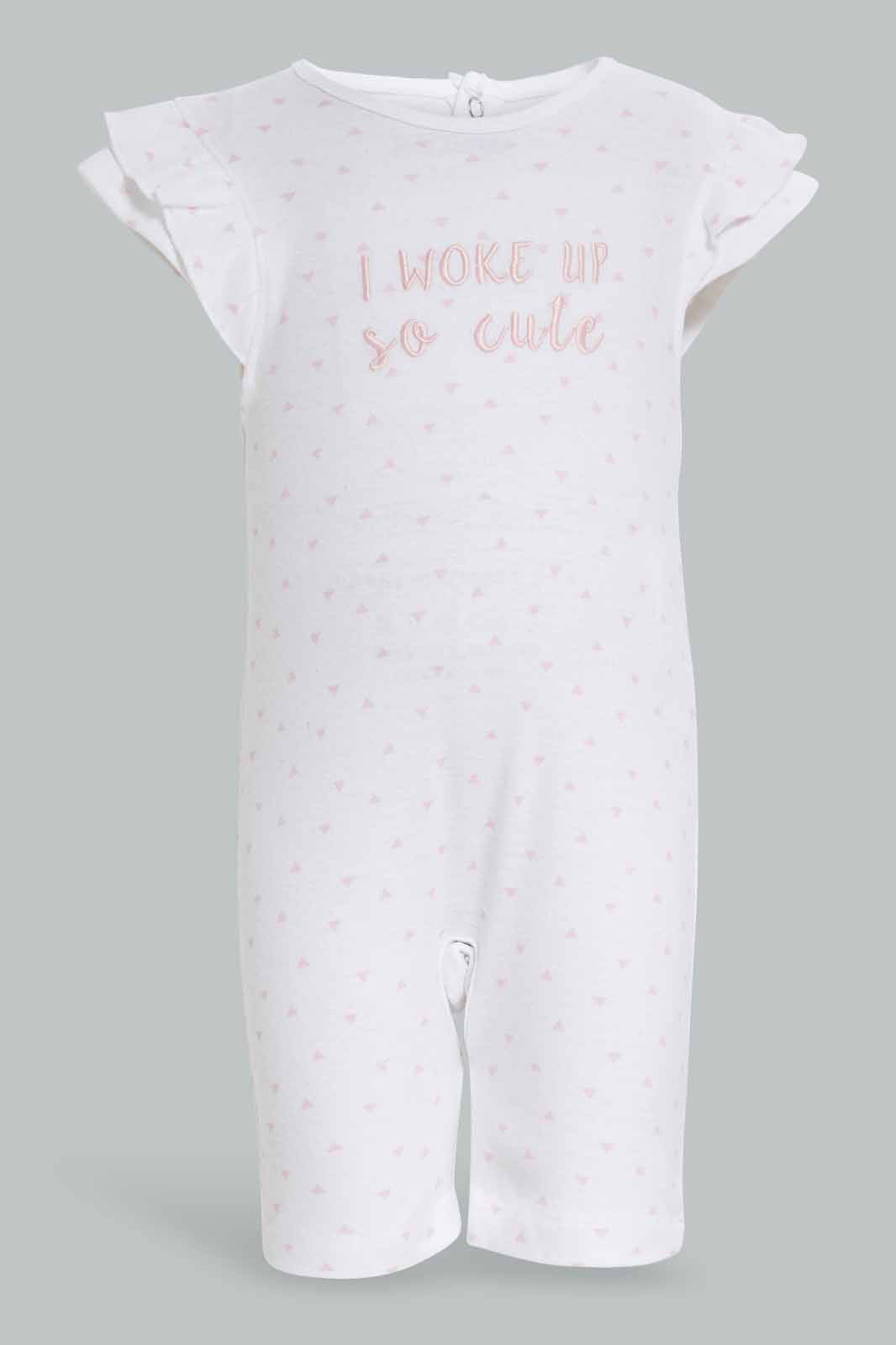 Redtag-Pink-Roarsome-2-Piece-Pack-Romper-Category:Sleepsuits,-Colour:Apricot,-Deals:New-In,-Filter:Baby-(0-to-12-Mths),-NBG-Sleepsuits,-New-In-NBG-APL,-Non-Sale,-Section:Girls-(0-to-14Yrs),-W22A-Baby-0 to 12 Months