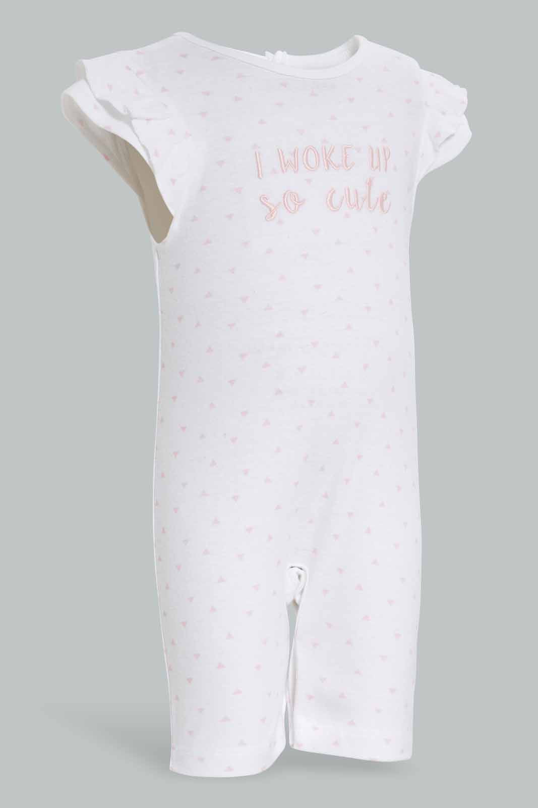 Redtag-Pink-Roarsome-2-Piece-Pack-Romper-Category:Sleepsuits,-Colour:Apricot,-Deals:New-In,-Filter:Baby-(0-to-12-Mths),-NBG-Sleepsuits,-New-In-NBG-APL,-Non-Sale,-Section:Girls-(0-to-14Yrs),-W22A-Baby-0 to 12 Months