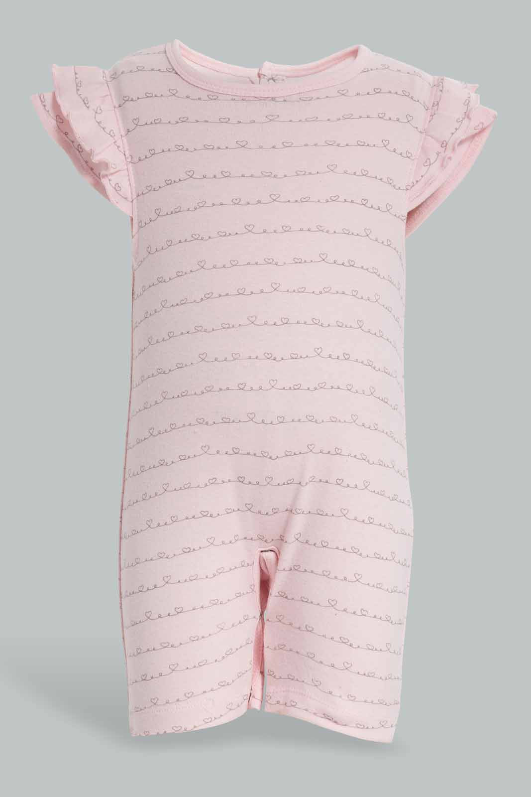 Redtag-Pink-Roarsome-2-Piece-Pack-Romper-Category:Sleepsuits,-Colour:Apricot,-Deals:New-In,-Filter:Baby-(0-to-12-Mths),-NBG-Sleepsuits,-New-In-NBG-APL,-Non-Sale,-Section:Girls-(0-to-14Yrs),-W22A-Baby-0 to 12 Months