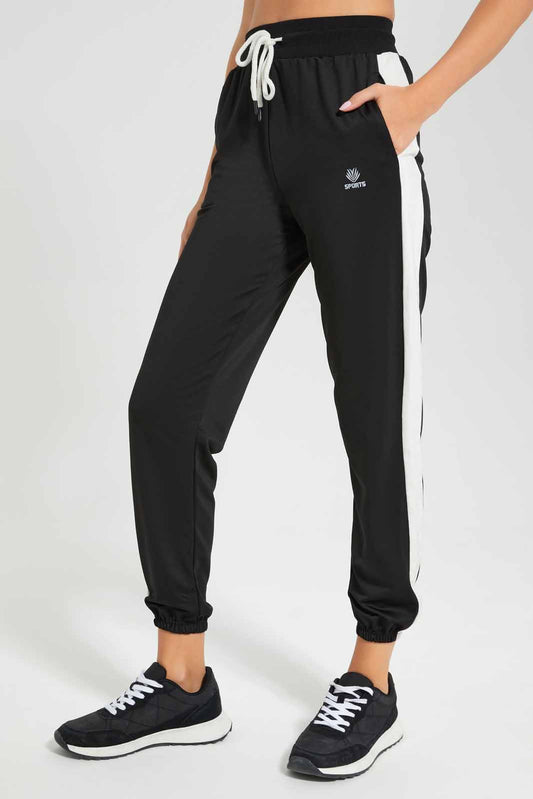 Redtag-Black-Active-Pant-with-side-tape-Category:Joggers,-Colour:Black,-Deals:New-In,-Filter:Women's-Clothing,-New-In-Women-APL,-Non-Sale,-Section:Women,-W22A,-Women-Joggers-Women's-