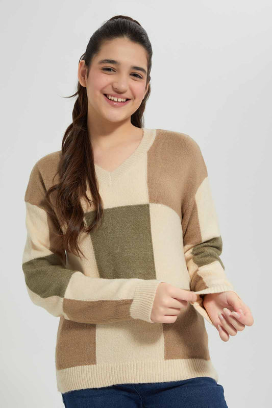 Redtag-Beige-Box-Pullover-Category:Pullovers,-Colour:Assorted,-Deals:New-In,-EHW,-Filter:Senior-Girls-(8-to-14-Yrs),-GSR-Pullovers,-New-In-GSR-APL,-Non-Sale,-Section:Girls-(0-to-14Yrs),-W22B-Senior-Girls-9 to 14 Years