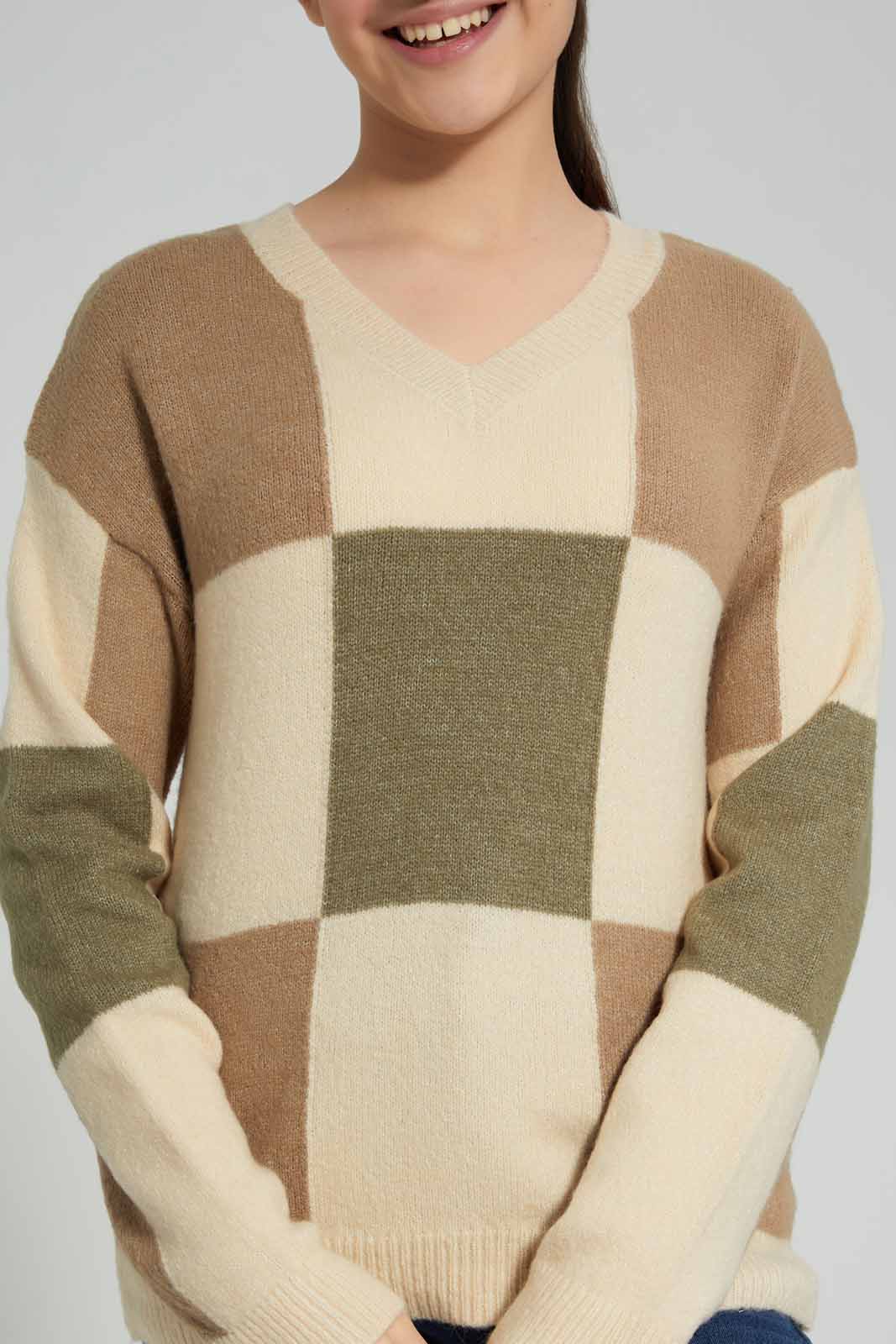 Redtag-Beige-Box-Pullover-Category:Pullovers,-Colour:Assorted,-Deals:New-In,-EHW,-Filter:Senior-Girls-(8-to-14-Yrs),-GSR-Pullovers,-New-In-GSR-APL,-Non-Sale,-Section:Girls-(0-to-14Yrs),-W22B-Senior-Girls-9 to 14 Years