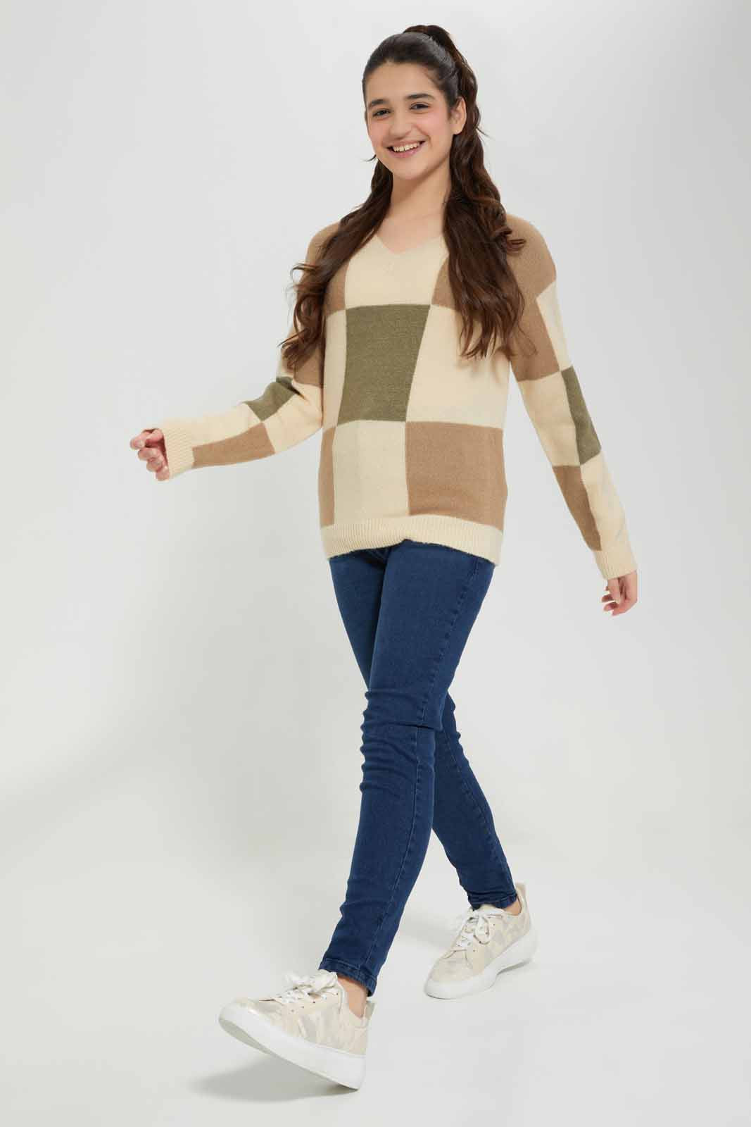 Redtag-Beige-Box-Pullover-Category:Pullovers,-Colour:Assorted,-Deals:New-In,-EHW,-Filter:Senior-Girls-(8-to-14-Yrs),-GSR-Pullovers,-New-In-GSR-APL,-Non-Sale,-Section:Girls-(0-to-14Yrs),-W22B-Senior-Girls-9 to 14 Years