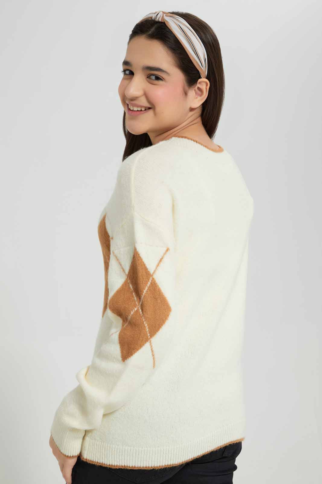 Redtag-Beige-Crop-Pullover-Category:Pullovers,-Colour:Assorted,-Deals:New-In,-EHW,-Filter:Senior-Girls-(8-to-14-Yrs),-GSR-Pullovers,-New-In-GSR-APL,-Non-Sale,-Section:Girls-(0-to-14Yrs),-W22B-Senior-Girls-9 to 14 Years