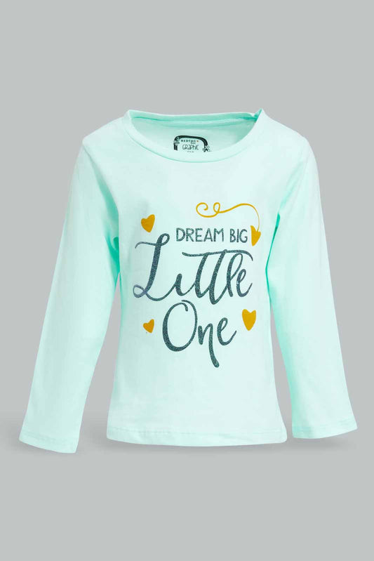 Redtag-Light-Blue-Placement-Print-T-Shirt-Category:T-Shirts,-Colour:Blue,-Deals:New-In,-Filter:Infant-Girls-(3-to-24-Mths),-ING-T-Shirts,-New-In-ING-APL,-Non-Sale,-Section:Girls-(0-to-14Yrs),-TBL,-W22A-Infant-Girls-3 to 24 Months