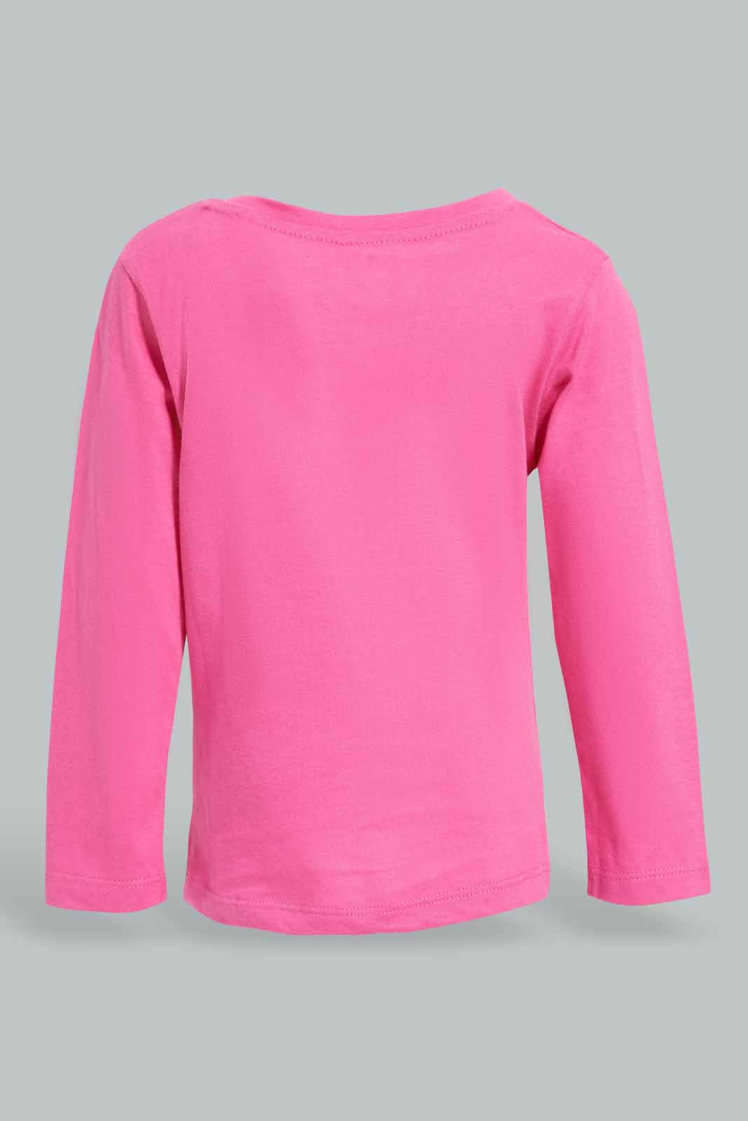 Redtag-Fuchsia-Placement-Print-T-Shirt-Category:T-Shirts,-Colour:Fuchsia,-Deals:New-In,-Filter:Infant-Girls-(3-to-24-Mths),-ING-T-Shirts,-New-In-ING-APL,-Non-Sale,-Section:Girls-(0-to-14Yrs),-TBL,-W22A-Infant-Girls-3 to 24 Months