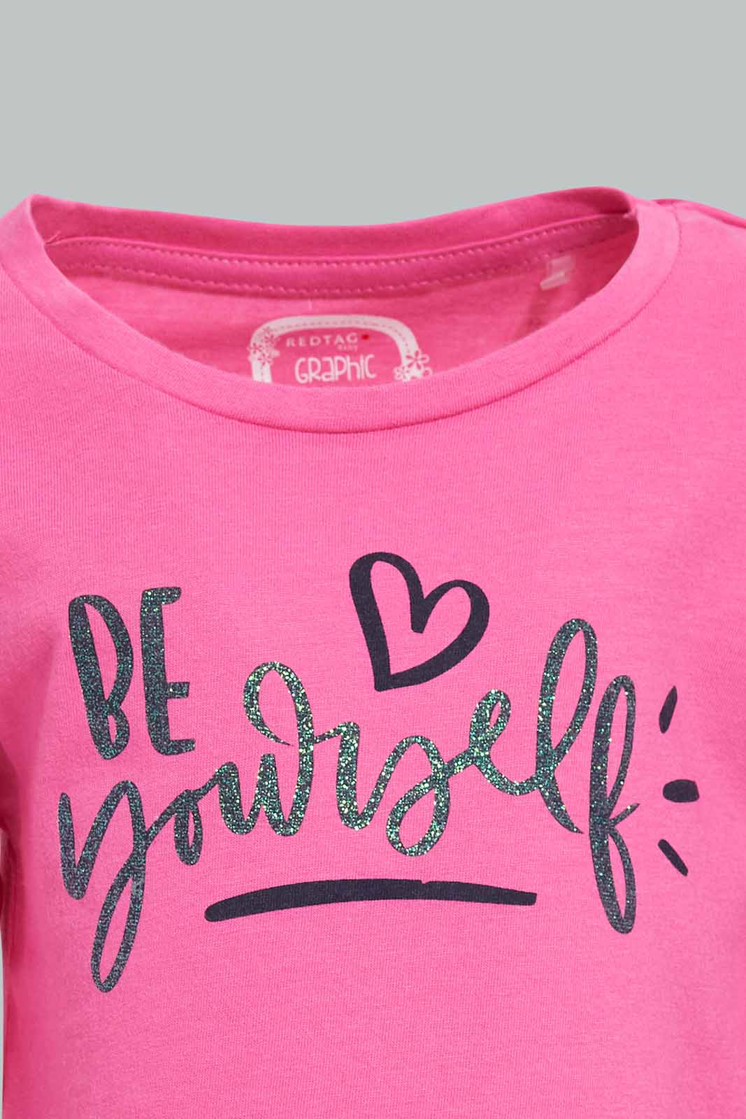 Redtag-Fuchsia-Placement-Print-T-Shirt-Category:T-Shirts,-Colour:Fuchsia,-Deals:New-In,-Filter:Infant-Girls-(3-to-24-Mths),-ING-T-Shirts,-New-In-ING-APL,-Non-Sale,-Section:Girls-(0-to-14Yrs),-TBL,-W22A-Infant-Girls-3 to 24 Months