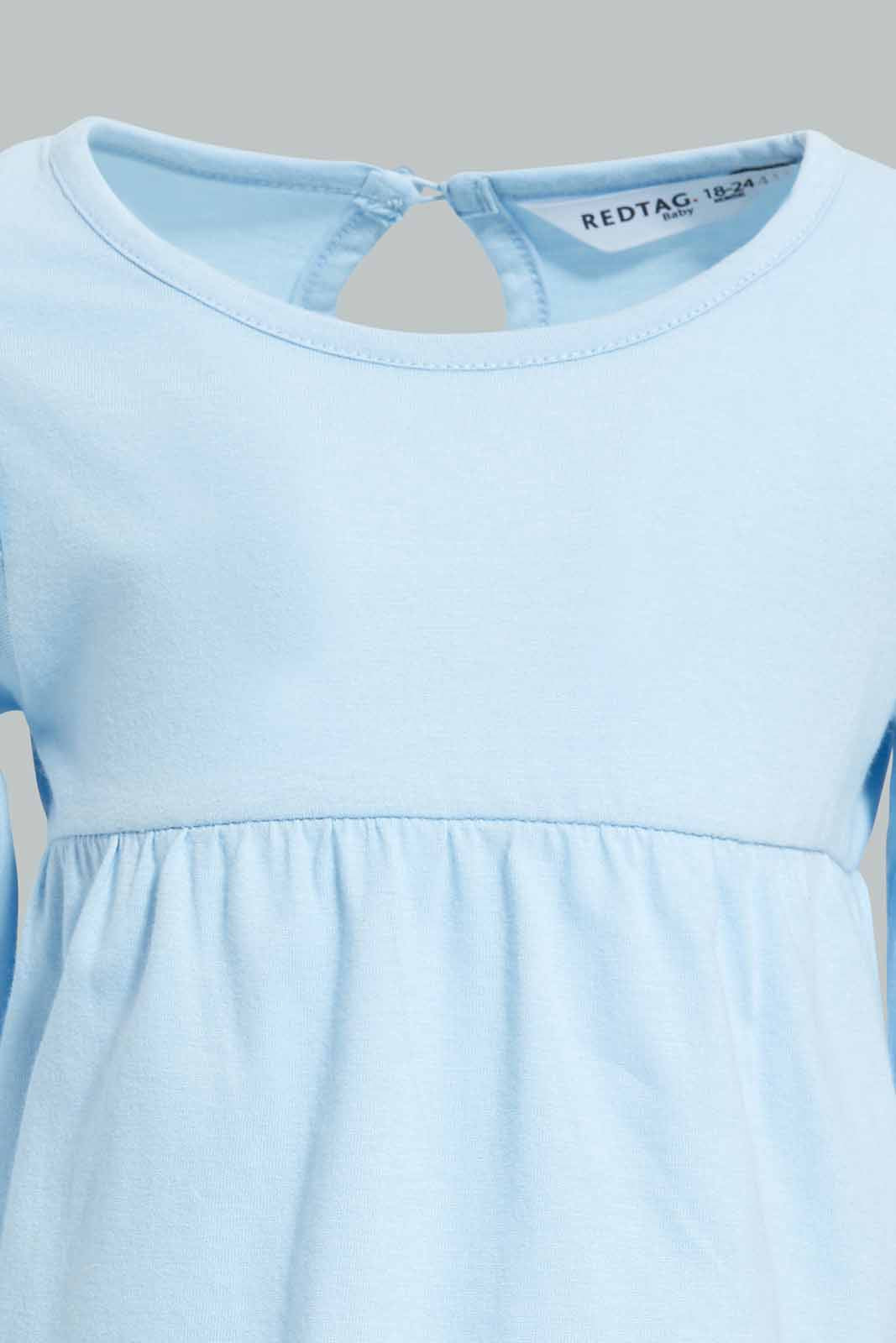 Redtag-Mint-Solid-Jersey-Top-With-Shoulder-Frills-Category:T-Shirts,-Colour:Mint,-Deals:New-In,-Filter:Infant-Girls-(3-to-24-Mths),-ING-T-Shirts,-New-In-ING-APL,-Non-Sale,-Section:Girls-(0-to-14Yrs),-TBL,-W22A-Infant-Girls-3 to 24 Months