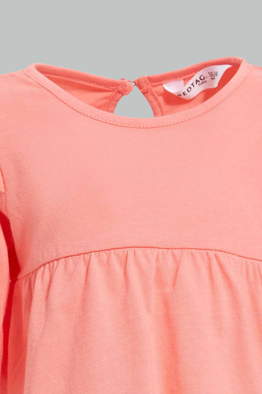 Redtag-Fuchsia-Solid-Jersey-Top-With-Shoulder-Frills-Category:T-Shirts,-Colour:Fuchsia,-Deals:New-In,-Filter:Infant-Girls-(3-to-24-Mths),-ING-T-Shirts,-New-In-ING-APL,-Non-Sale,-Section:Girls-(0-to-14Yrs),-TBL,-W22A-Infant-Girls-3 to 24 Months