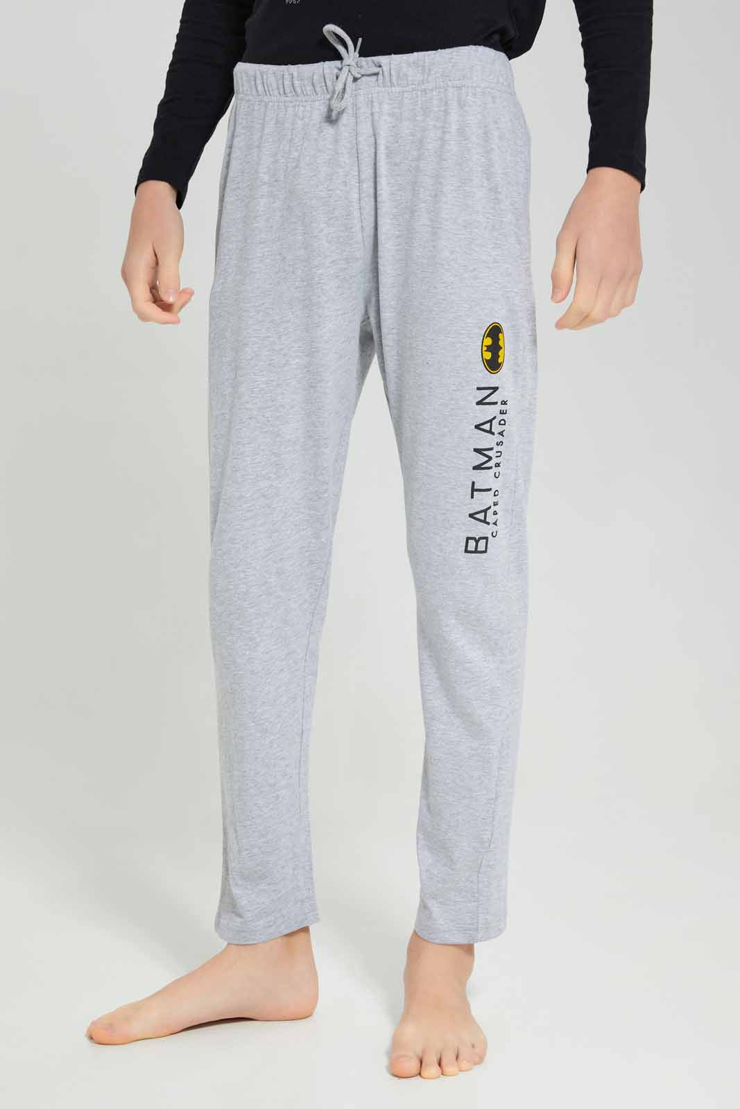 Senior Boys Black And Grey Batman Print Pyjama Set (2 Piece)