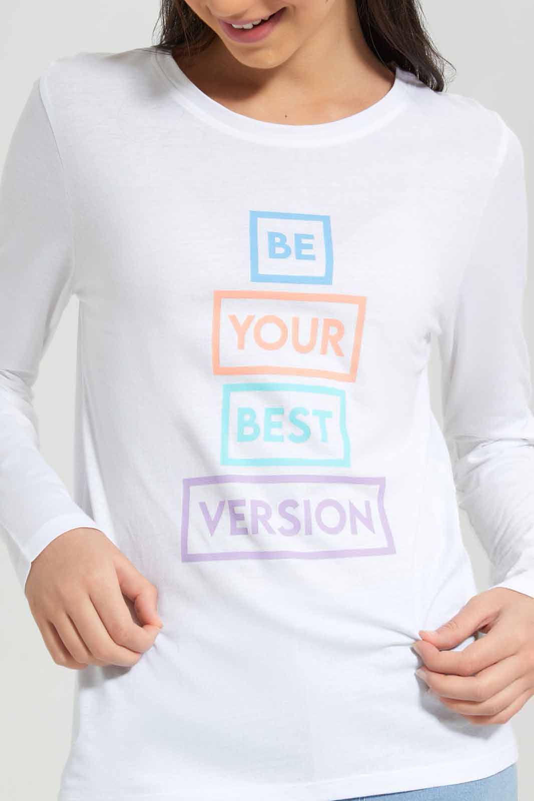 Redtag-L/S-Placement-Print-Top-Category:T-Shirts,-Colour:White,-Deals:New-In,-Filter:Senior-Girls-(8-to-14-Yrs),-GSR-T-Shirts,-New-In-GSR-APL,-Non-Sale,-Section:Girls-(0-to-14Yrs),-TBL,-W22B-Senior-Girls-9 to 14 Years