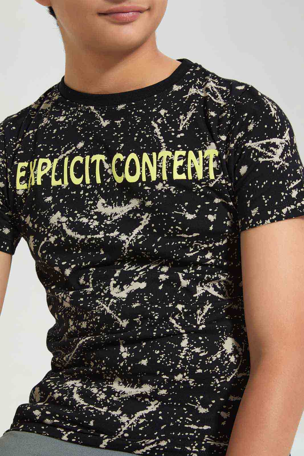 Redtag-Black-Splatter-Money-Edition-Tee-BSR-T-Shirts,-Category:T-Shirts,-Colour:Black,-Deals:New-In,-Filter:Senior-Boys-(8-to-14-Yrs),-New-In-BSR-APL,-Non-Sale,-Section:Boys-(0-to-14Yrs),-W22A-Senior-Boys-9 to 14 Years