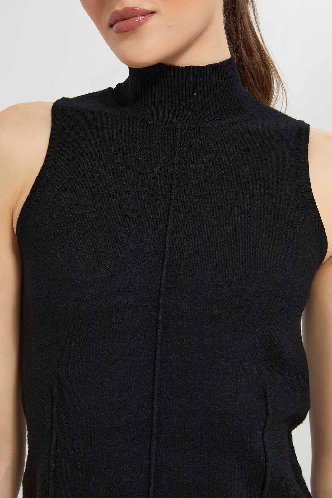 Redtag-Black-High-Neck-Top-Category:Pullovers,-Colour:Black,-Deals:New-In,-Dept:Ladieswear,-Filter:Women's-Clothing,-LDC,-LDC-Pullovers,-New-In-LDC-APL,-Non-Sale,-Section:Women,-TBL,-W22B-Women's-